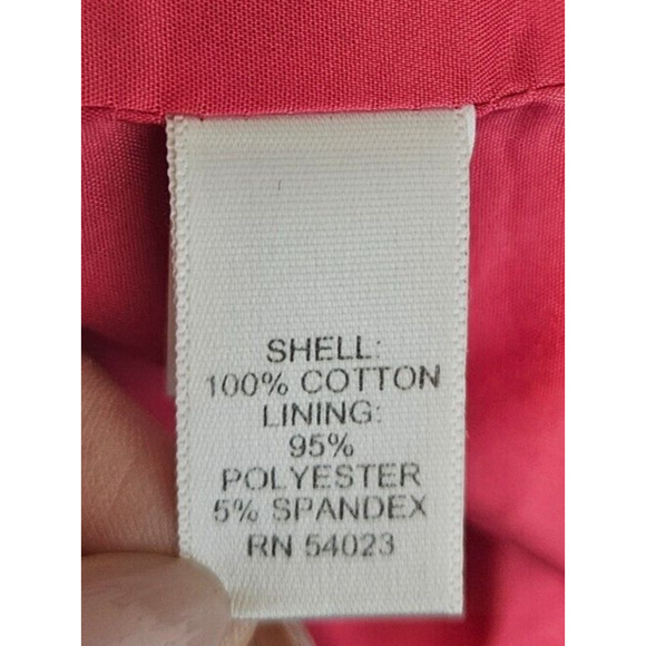 Banana Republic Womens Pencil Skirt 2 Hot Pink Cotton Pleated Back Slit Classic - Picture 7 of 9